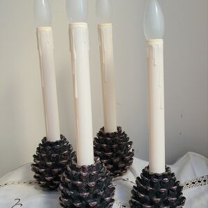 Pine Cone Window Candles
